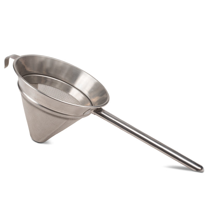 8-Inch Bouillon Strainer - Fine Mesh Kitchen Strainer for Broth, Soup & Stock - Perfect for Cooking, Canning & Food Prep