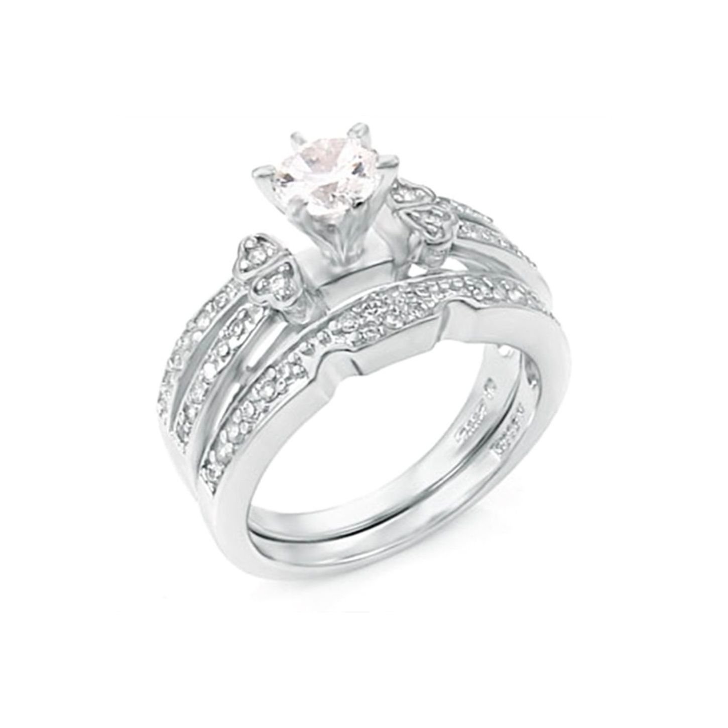 0.95 Carat Diamond Wedding Ring Set in 925 Sterling Silver - Elegant Bridal Jewelry for Engagement, Anniversary & Special Occasions