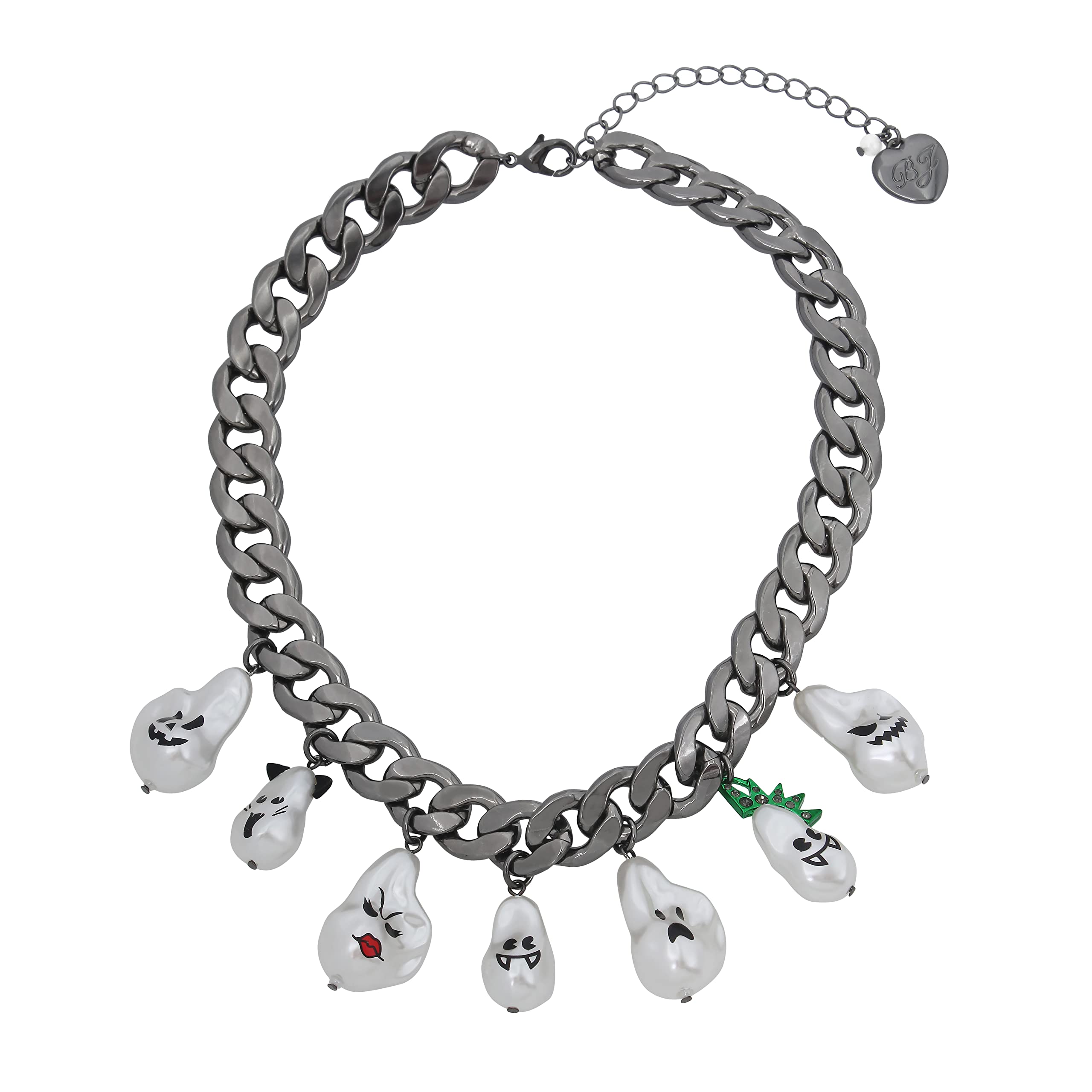 Betsey Ghost Necklace - Elegant Halloween Jewelry for Women, Gothic Pendant for Costume Parties & Spooky Events