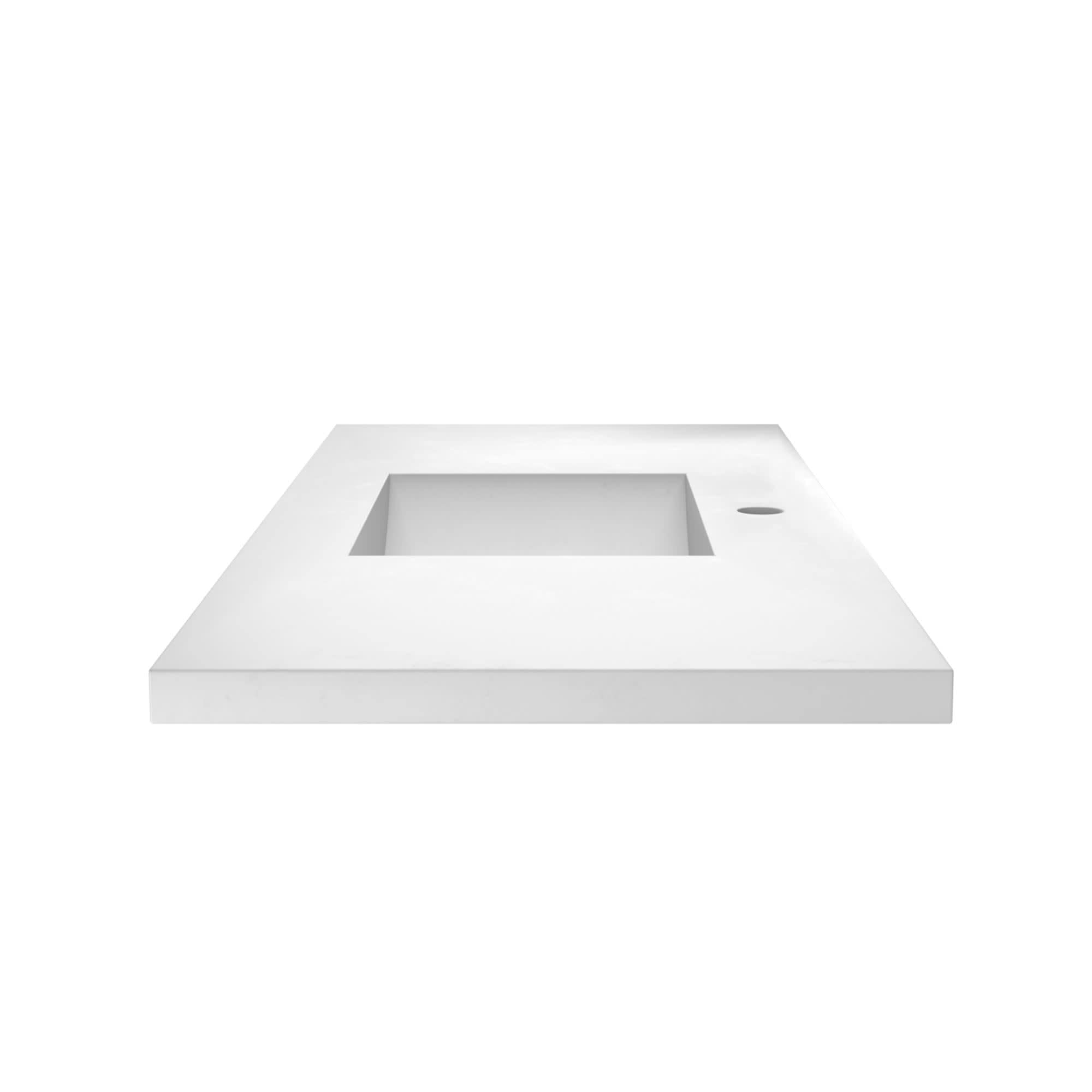 Slate Finish Palomar Vanity Top with Integrated Bathroom Sink - Single Faucet Hole Design for Modern Bathroom Renovation | Perfect for Master Bath, Guest Bath & Powder Room Makeovers