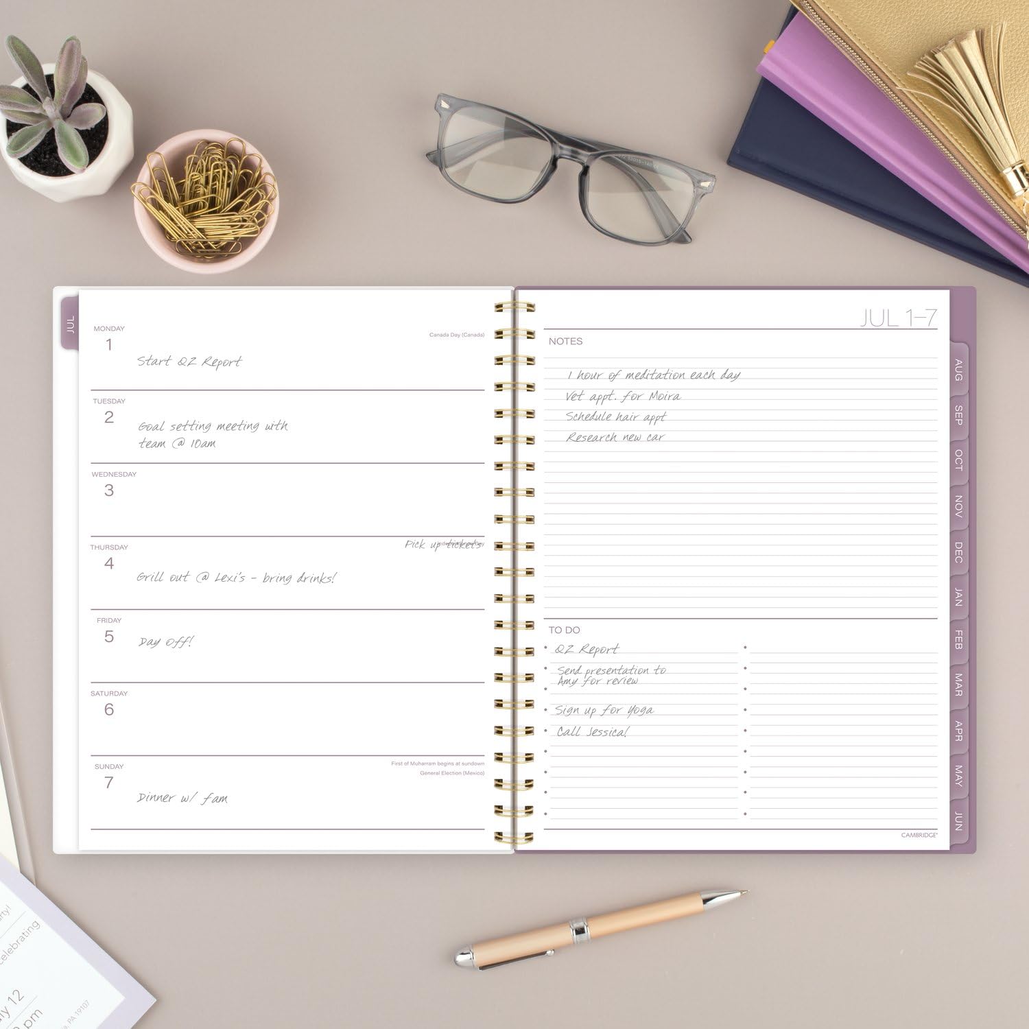 Cambridge Planner 2024-2025 Academic Year - Weekly & Monthly Large 8.5