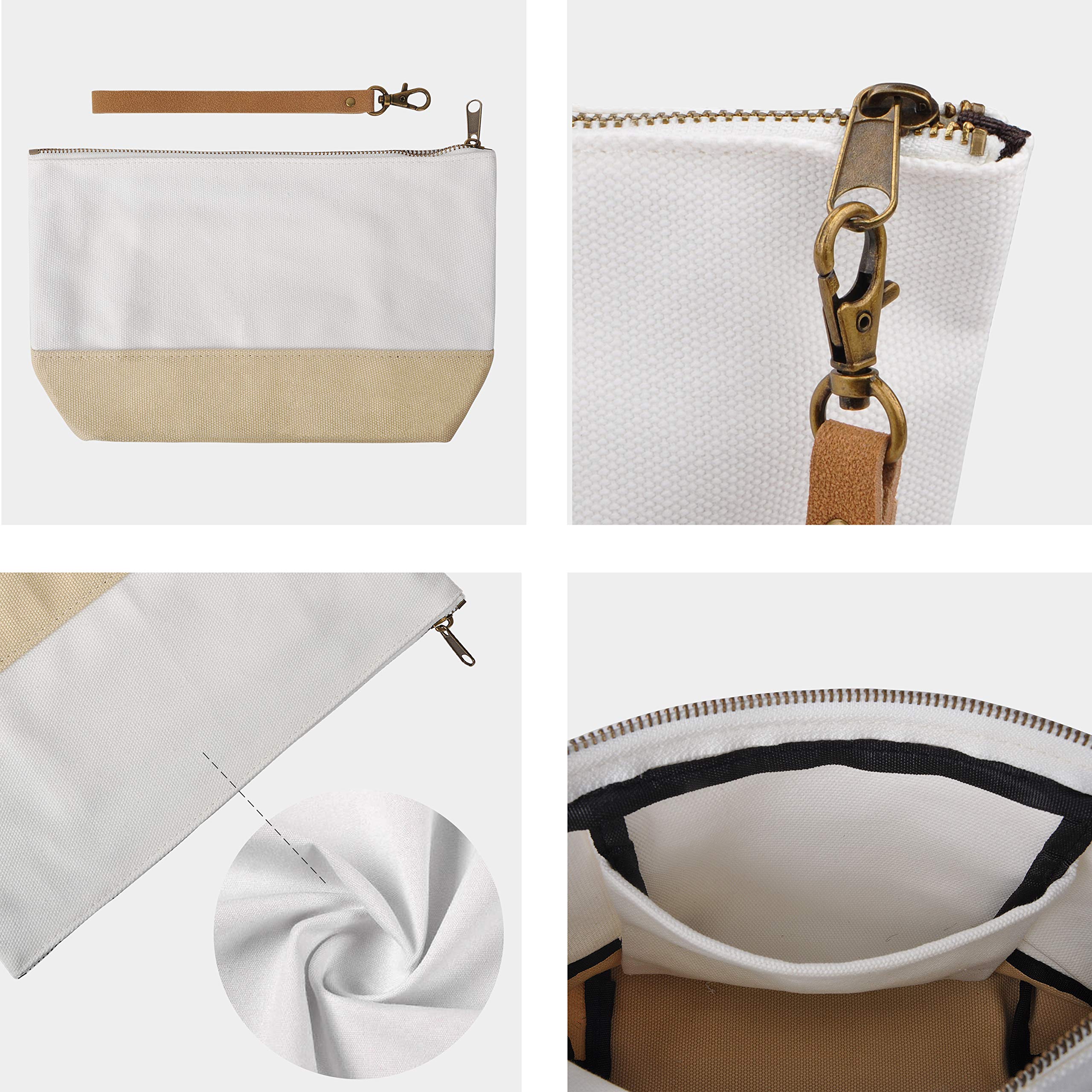 Minimalist Travel Makeup Bag - Waterproof Canvas Cosmetic Organizer with 1 Pocket for Toiletries, Cosmetics & Jewelry - Perfect for Travel, Gym & Daily Use
