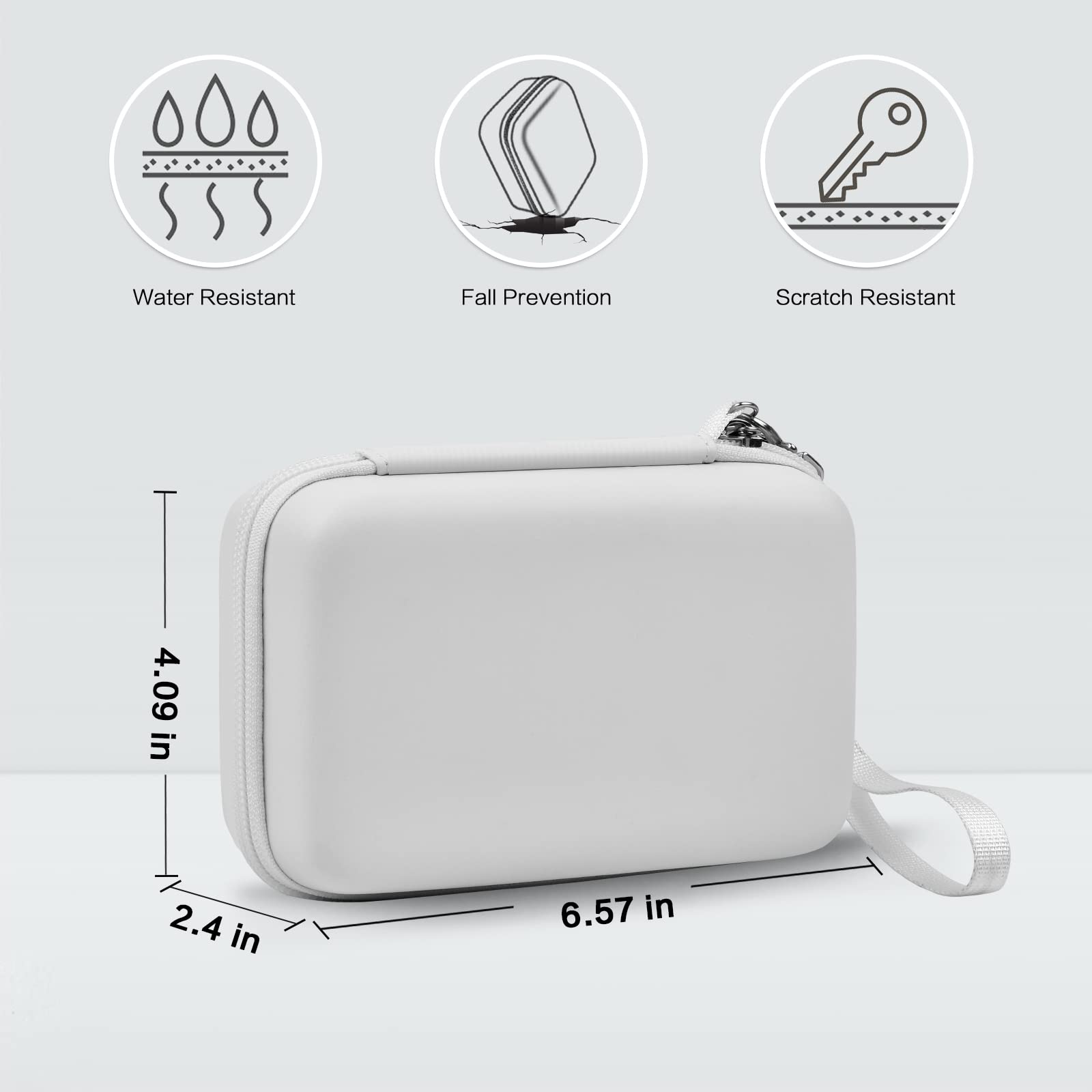 Againmore Hard Protective Case Compatible with Handheld Portable Gaming Console - Mini Video Game Storage Bag with Analog Sticks, Charging Cable & Accessories (Case Only) - Perfect for Travel, Storage & Gaming On The Go