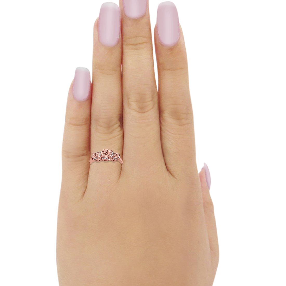 3 Stone Halo Wedding Ring - 925 Sterling Silver Cubic Zirconia Engagement Ring for Women - Perfect for Bridal, Anniversary & Valentine's Day Gifts