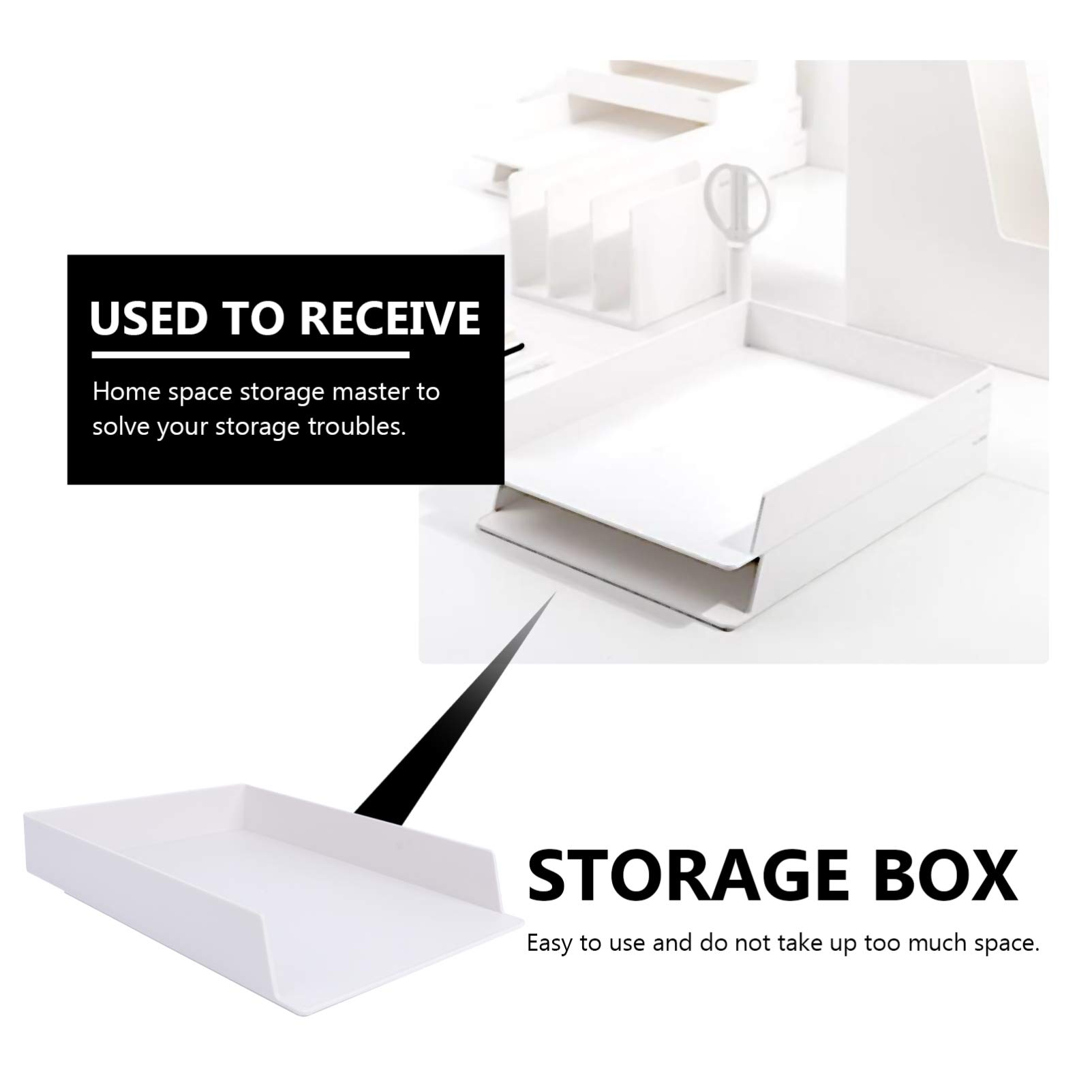 Cabilock 1pc Plastic Storage Box - File Organizer Container for Office & Home - Creative Storage Case for Documents, Stationery & Sundries - Durable Practical Organizer for Desk, Closet & Workspace