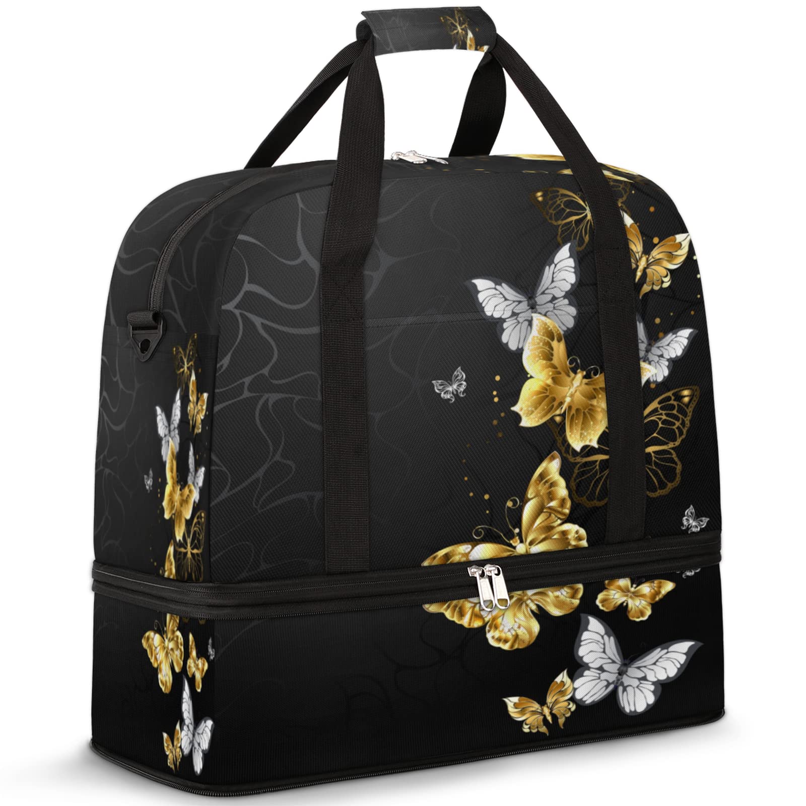 **Premium Sports Gym Bag with Wet Pocket & Shoe Compartment - Large Waterproof Travel Duffel Bag for Men & Women - Ideal for Gym, Travel, Overnight Trips & Weekender Getaways**