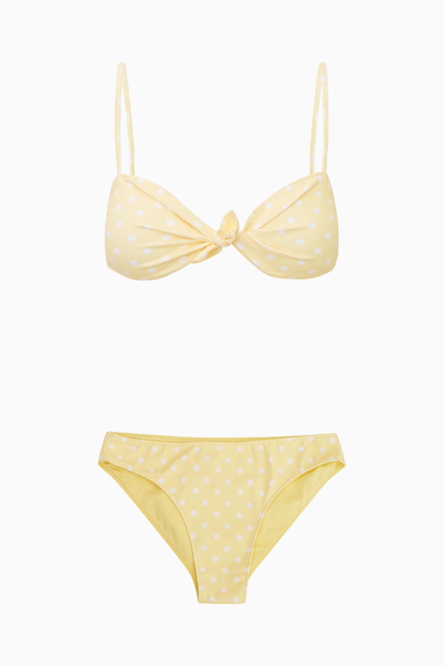 Klaudyna Women's Polkadot Bikini Swimsuit - MARIGOLD | High Waisted Two Piece Bathing Suit for Beach, Pool & Summer Vacation
