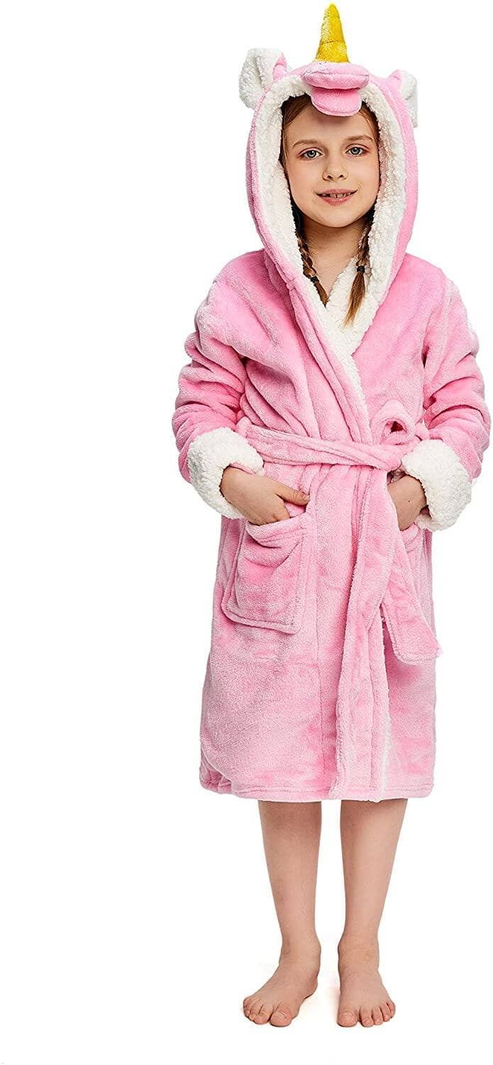 Soft & Cozy Princess Unicorn Bathrobe for Kids - Fast Priority Shipping - Perfect for Birthday Gifts, Spa Days & Bedtime Comfort