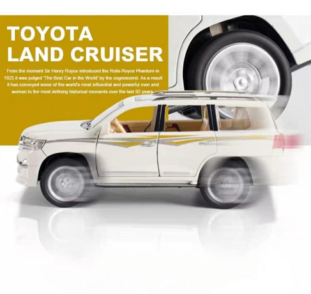 Exegi Enterprise 1:32 Scale Diecast Toyota Land Cruiser Alloy Metal Pull Back Toy Car with Light & Sound - Mini Collectible Model Vehicle for Kids Boys - Perfect Gift for Birthdays & Christmas (3-Pack) - Great for Playtime, Collection Display & Pretend Driving Games