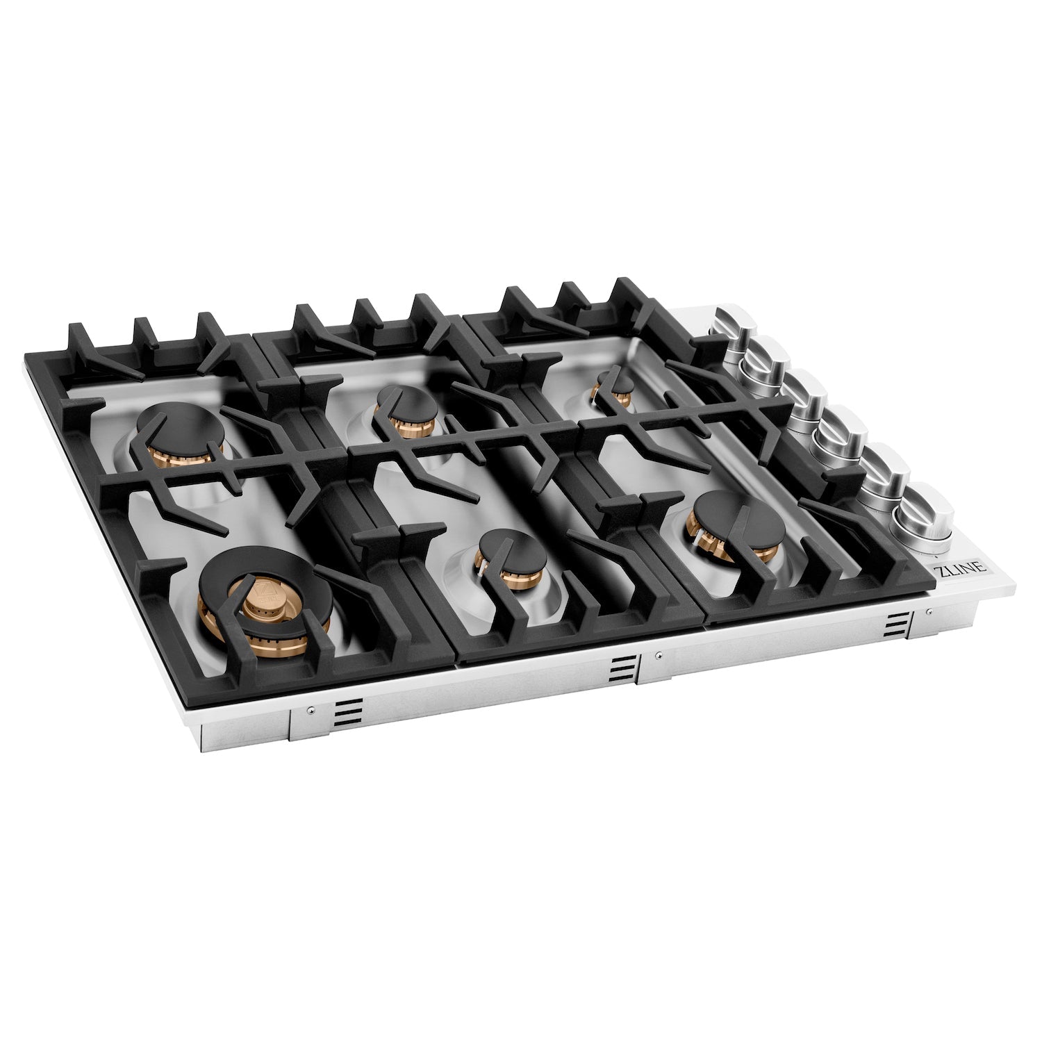 ZLINE 36 Inch Professional Gas Cooktop with 6 Brass Burners - RC BR 36 - Ideal for Home Kitchens & Commercial Cooking