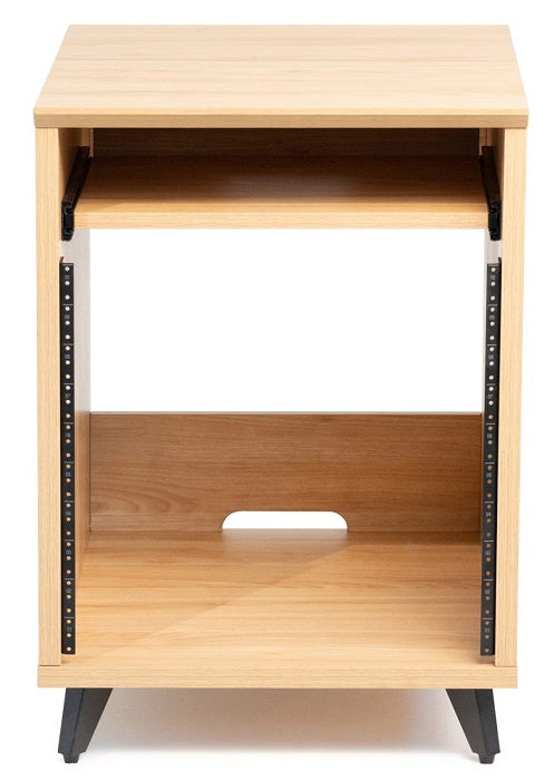 Gator Elite 10U Rack Mount Desk - Natural Maple Matte Finish Workstation for Home Office & Studio | Server Rack & AV Equipment Storage Solution