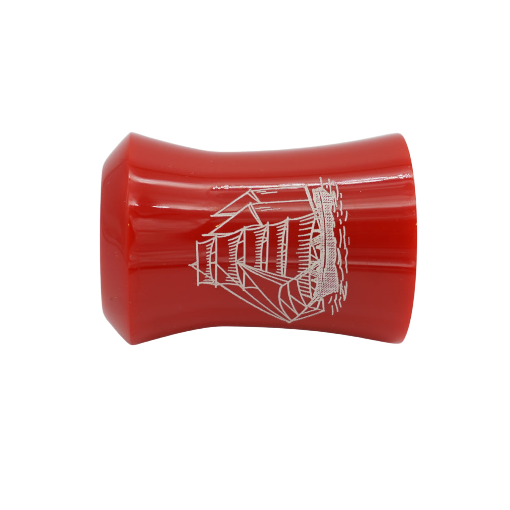Premium Sea Voyager Etched Series Shaving Brush with Red Handle - Fits 24mm & 26mm Knots - Perfect for Wet Shaving & Beard Grooming at Home