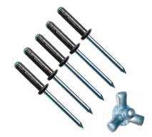 50PCS Small Head Black Exploding Pop Rivets - Aluminum Alloy Fasteners for Metal, Plastic & DIY Projects - Perfect for Automotive, HVAC & Home Repairs