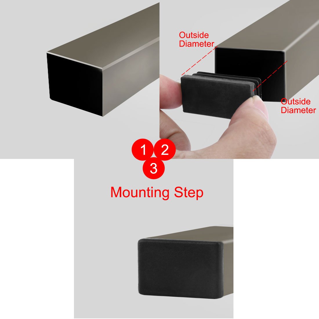 8Pcs 20mm x 40mm Plastic Rectangle Ribbed Tube Inserts End Caps - Furniture Chair Table Desk Feet Protectors for Floor Protection & Noise Reduction - Perfect for Home Office, Classroom, and Restaurant Furniture
