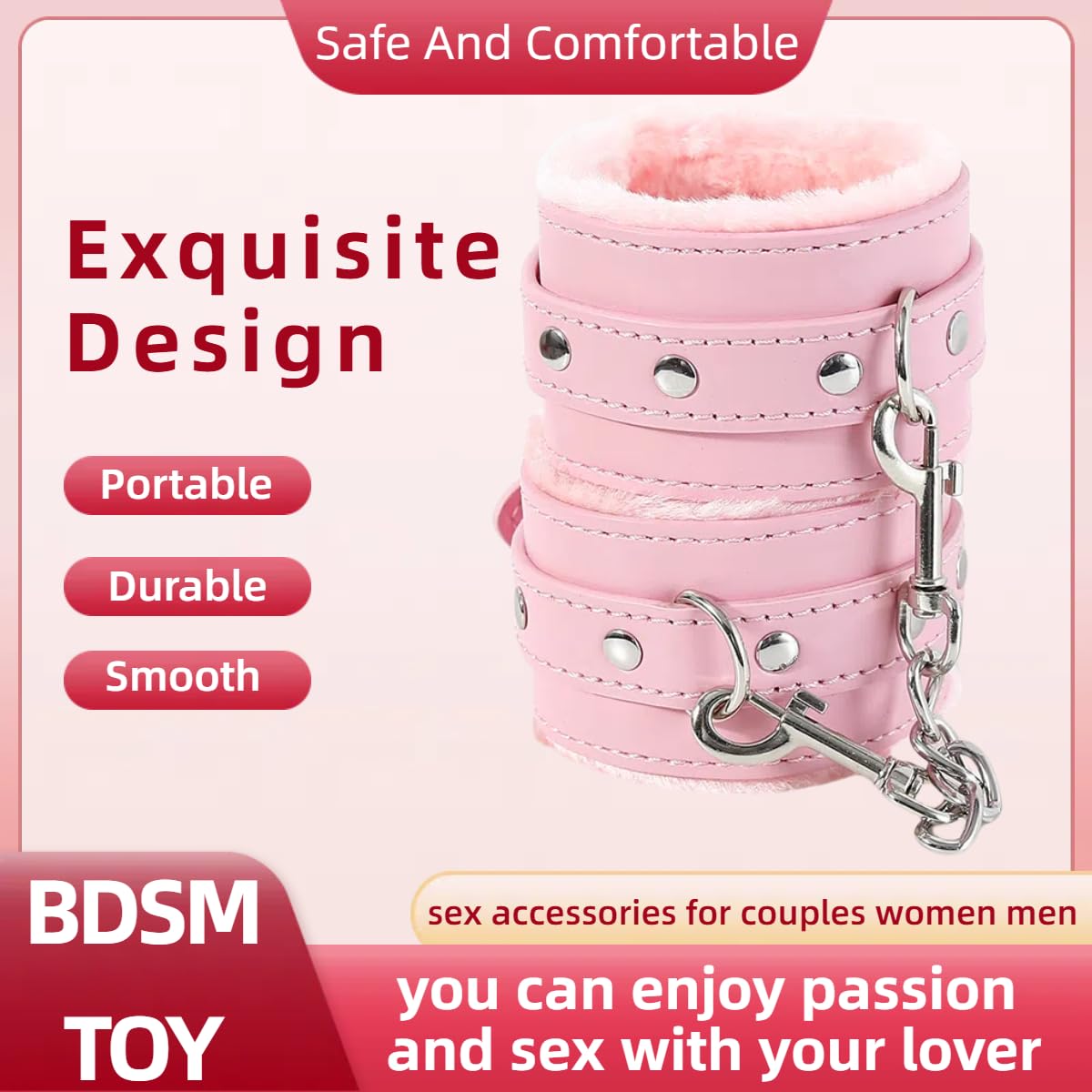 Premium Adjustable BDSM Restraints Set - Soft Plush Handcuffs, Blindfold & Wrist/Ankle Cuffs for Couples Bondage, Fetish Play & Sensual Exploration - Perfect for Bedroom Fun, Spicing Up Relationships & Adult Roleplay Scenarios