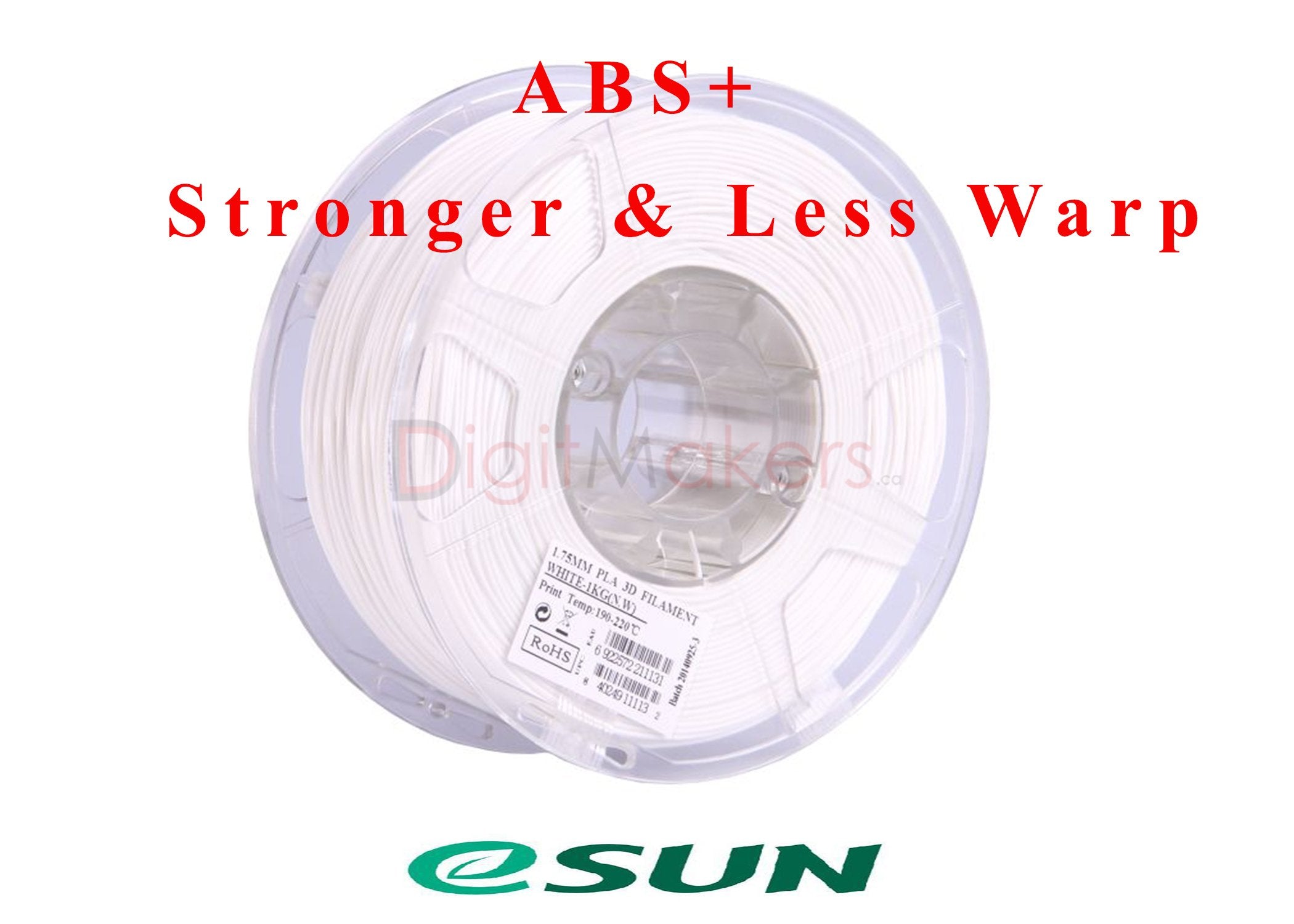 eSUN ABS+ 3D Printer Filament 2.85mm 1kg Spool - High Strength, Durable, Multiple Color Options for 3D Printing Projects and DIY Creations