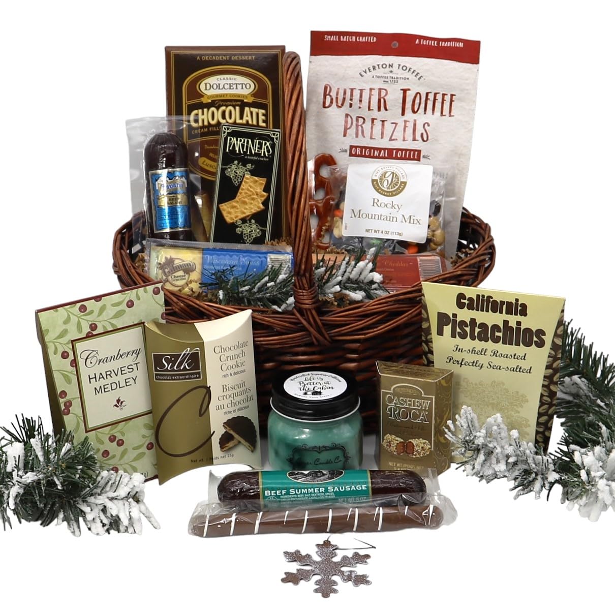 Gift Basket Village Premium Holiday Gourmet Gift Basket - Assorted Festive Treats, Cookies & Decorations for Christmas, Thanksgiving & Corporate Gifting