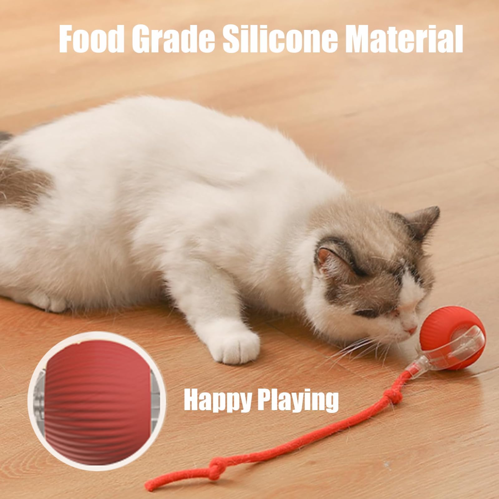 Electric Chewie Viral Rolling Ball - Interactive Smart Toy for Dogs & Cats, Automatic Motion-Activated Pet Ball with LED Lights - Perfect for Indoor Play, Training & Exercise (New Red)