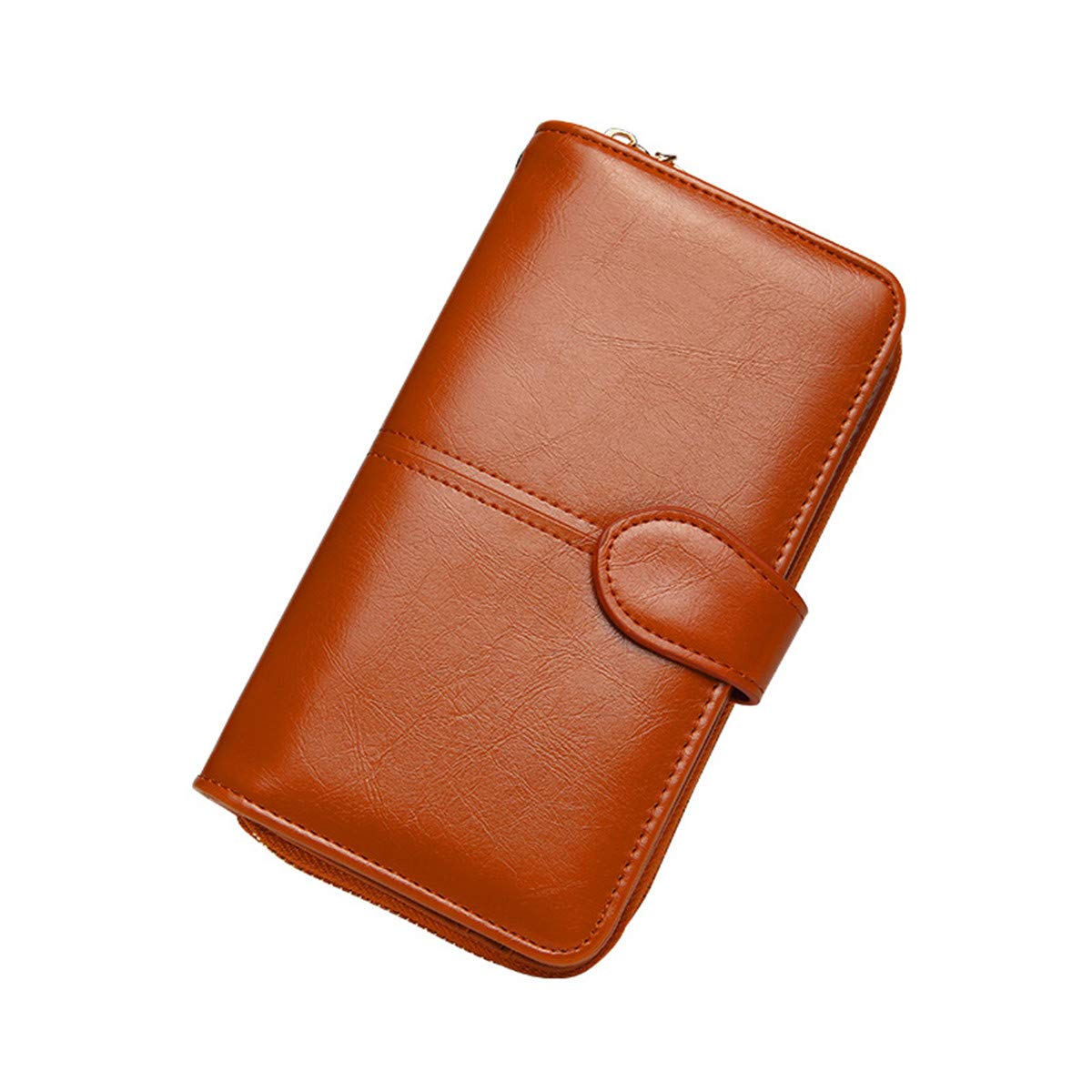 Andongnywell Women's RFID Blocking Leather Clutch Wallet - Luxury Waxed Leather Card Holder Purse with Large Capacity | Perfect for Travel, Shopping & Night Out