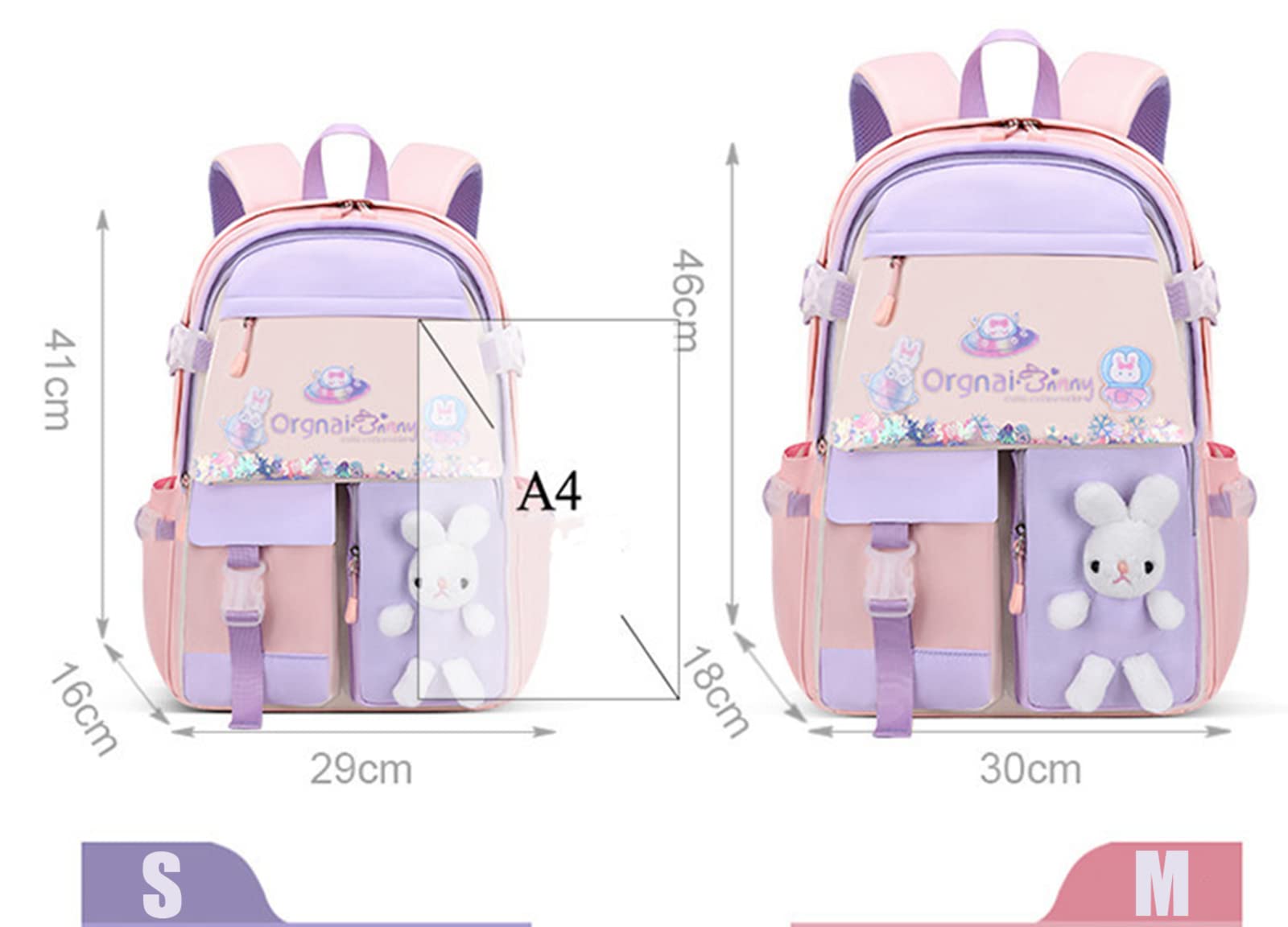 Cute Bunny Backpack for Girls - Kawaii Waterproof School Bag & Laptop Backpack in Pink - Perfect for School, Travel & Everyday Use