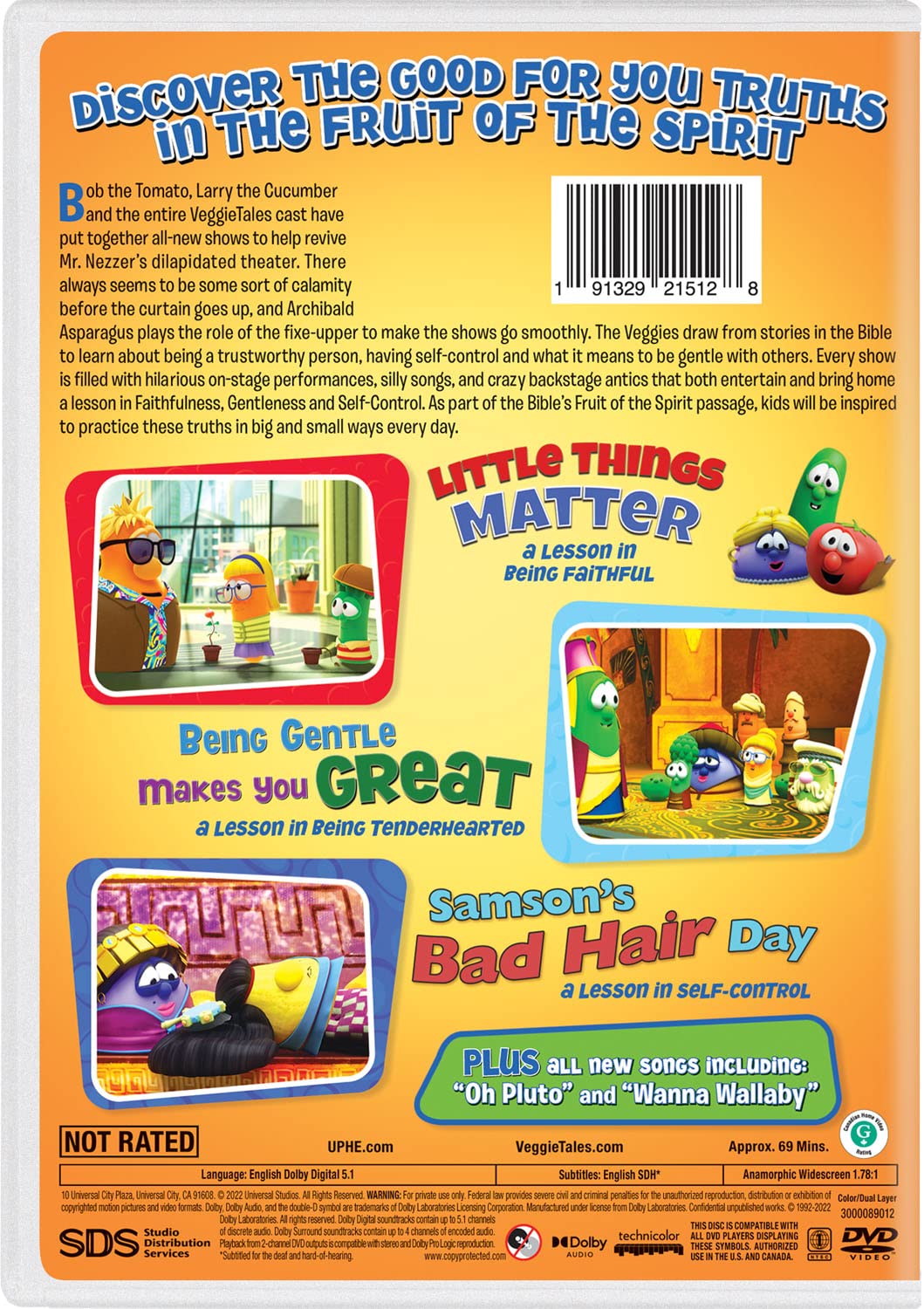 VeggieTales: Fruit of the Spirit Stories Vol. 3 - Faithfulness, Gentleness, Self-Control [DVD] | Christian Kids Bible Lessons & Family Movie Night Entertainment