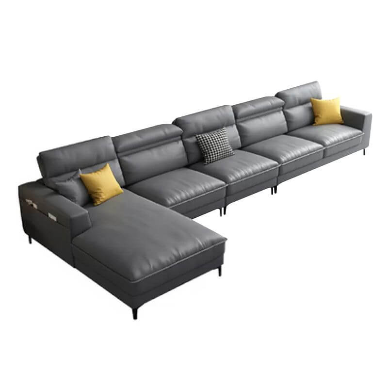 Modular L-Shaped Sofa for Living Room - Modern Square Armrests, Stylish & Comfortable - Perfect for Small Spaces, Apartments & Home Theater Seating