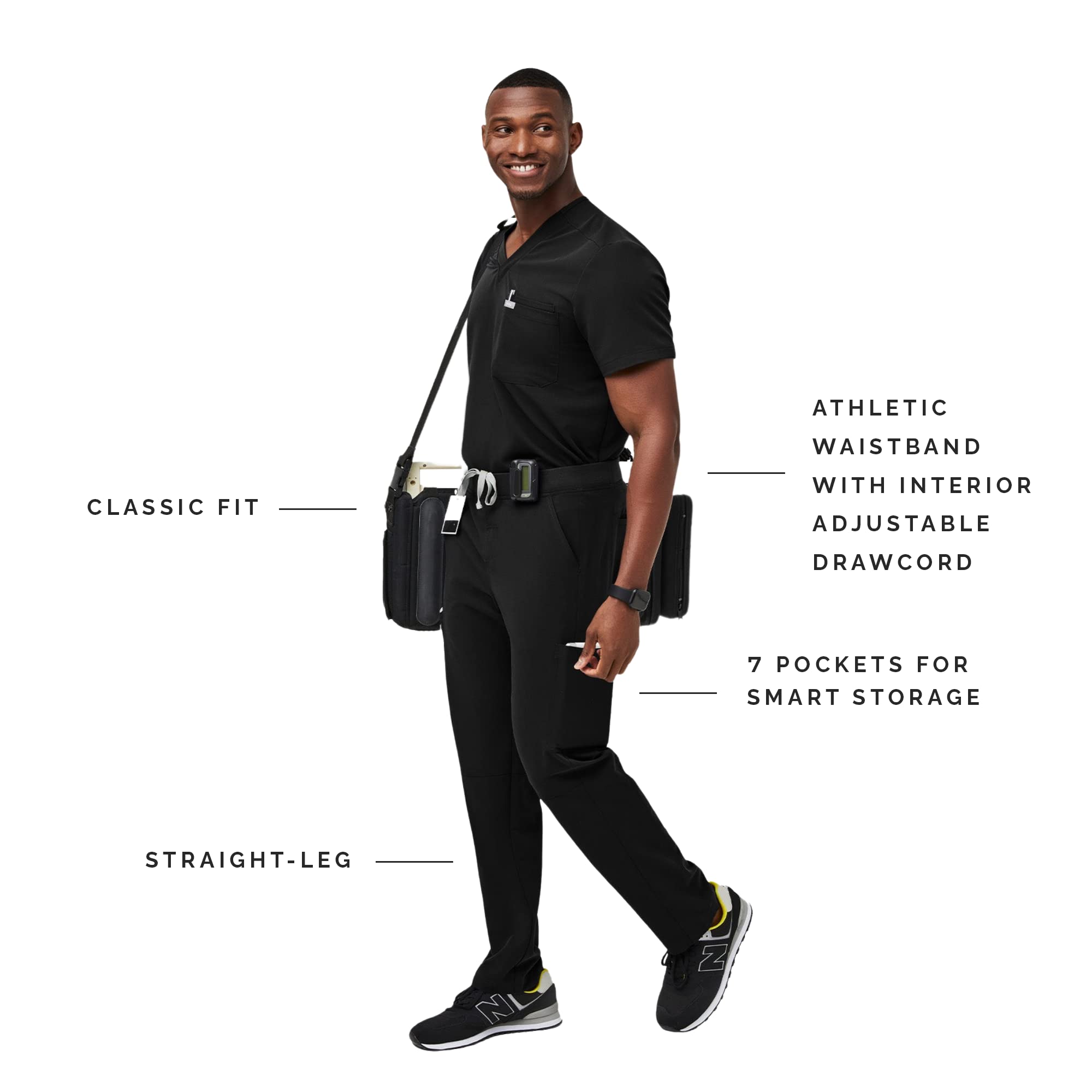 FIGS Axim Cargo Scrub Pants for Men - Classic Fit, Straight Leg, 7 Functional Pockets, 4-Way Stretch Fabric, Anti-Wrinkle Medical Scrubs | Perfect for Doctors, Nurses & Healthcare Professionals