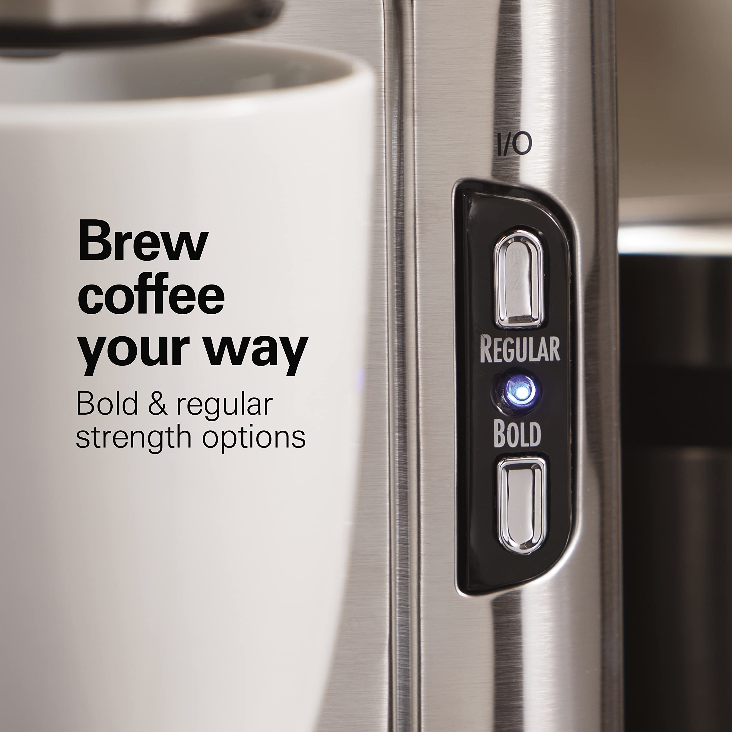 Hamilton Beach The Scoop Single Serve Coffee Maker - Fast Brewing for 8-14oz Cups, Stainless Steel Coffee Brewer - Perfect for Home, Office & Dorm Use