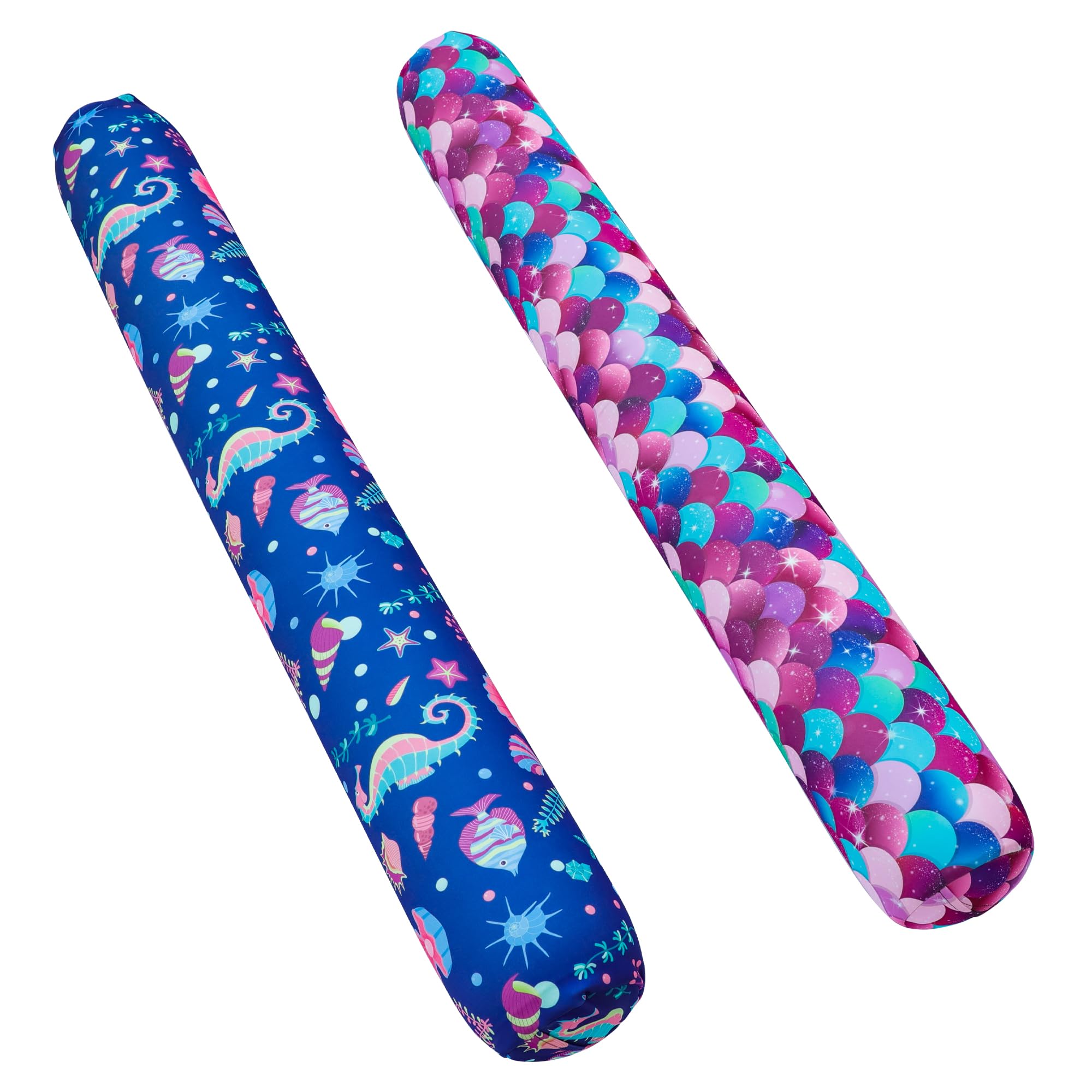 **FindUWill Inflatable Swim Pool Noodles - 2 Pack Soft Fabric Covered Floating Noodles for Adults & Kids, High Buoyancy Swimming Pool Toys, Perfect for Pool Parties, Beach Fun & Water Exercises**