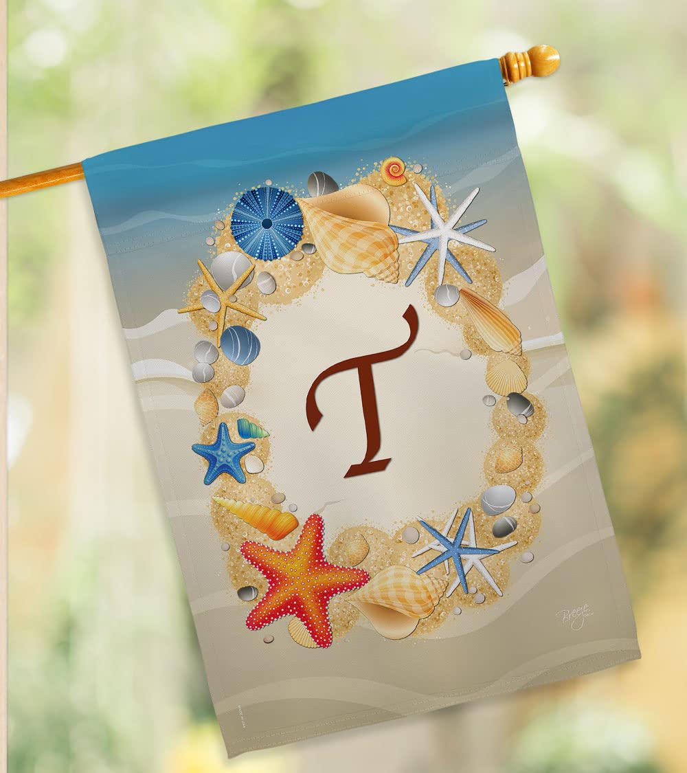 Coastal Beach House Flag Set with Pole - Summer Decor for Outdoor & Garden