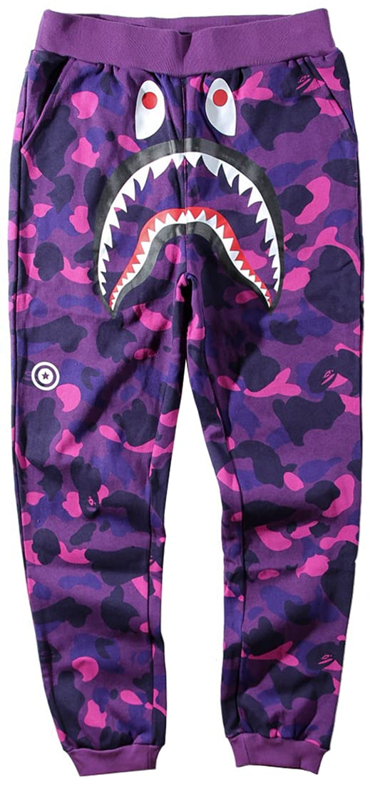 Imilan Camo Shark Print Sweatpants - Men's Casual Jogger Pants for Sports & Streetwear | Gym, Lounge, Outdoor Activities