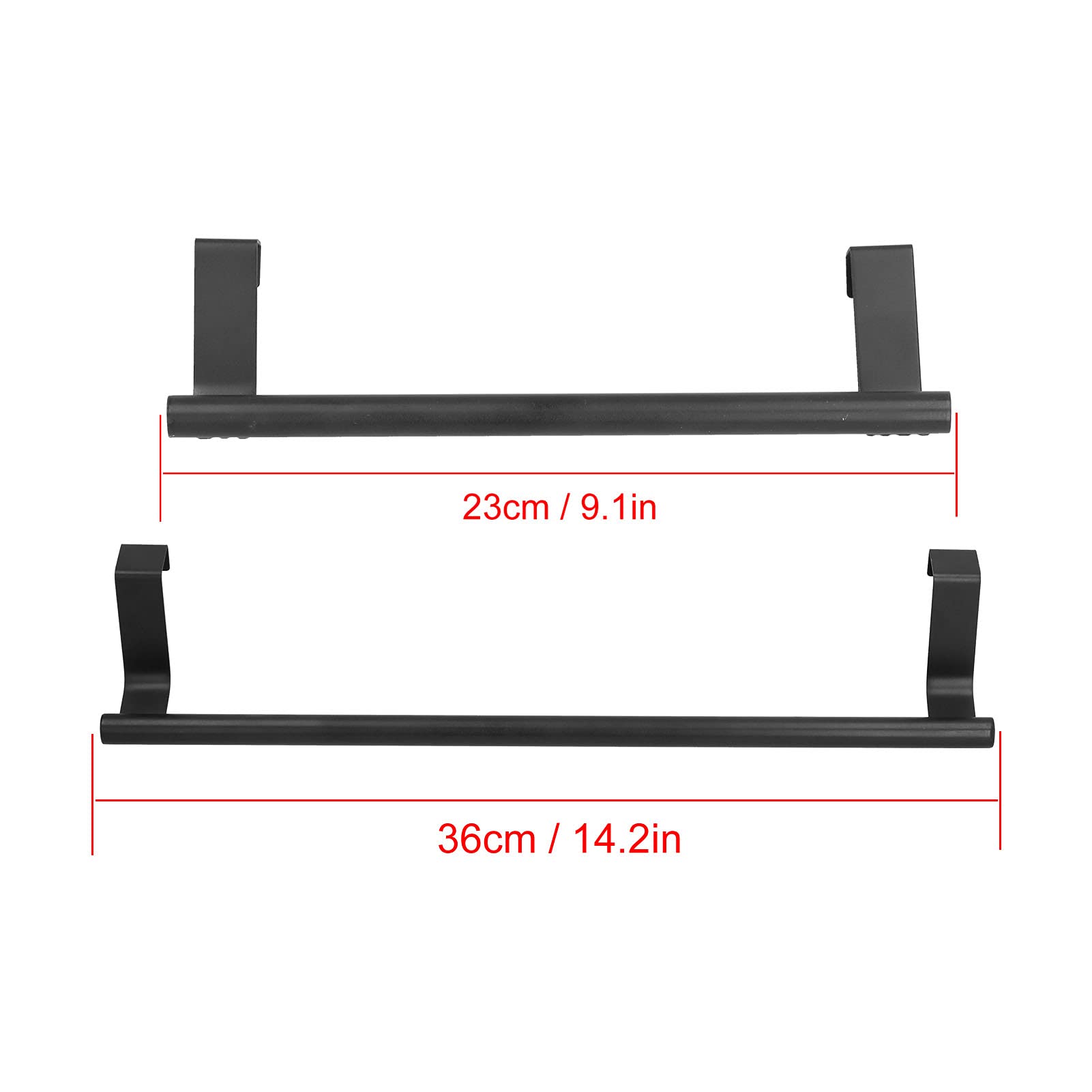 2-Pack No Drill No Nail Cabinet Door Towel Rack - 36cm Bathroom & Kitchen Towel Holder, Dish Cloth Hanger, Robe Hook for Home, Hotel - Space Saving Storage Solution for Small Bathrooms & Compact Kitchens