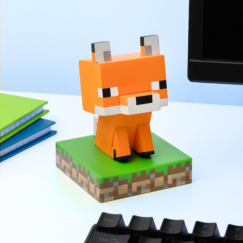 Official Minecraft Fox LED Desk Lamp - Licensed Gaming Room Decor for Kids & Teens, Night Light for Bedroom & Playroom | Perfect Gift for Gamers & Minecraft Fans
