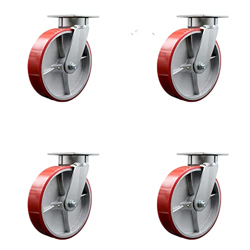 4 Swivel - Bolt On Swivel Locks - Red