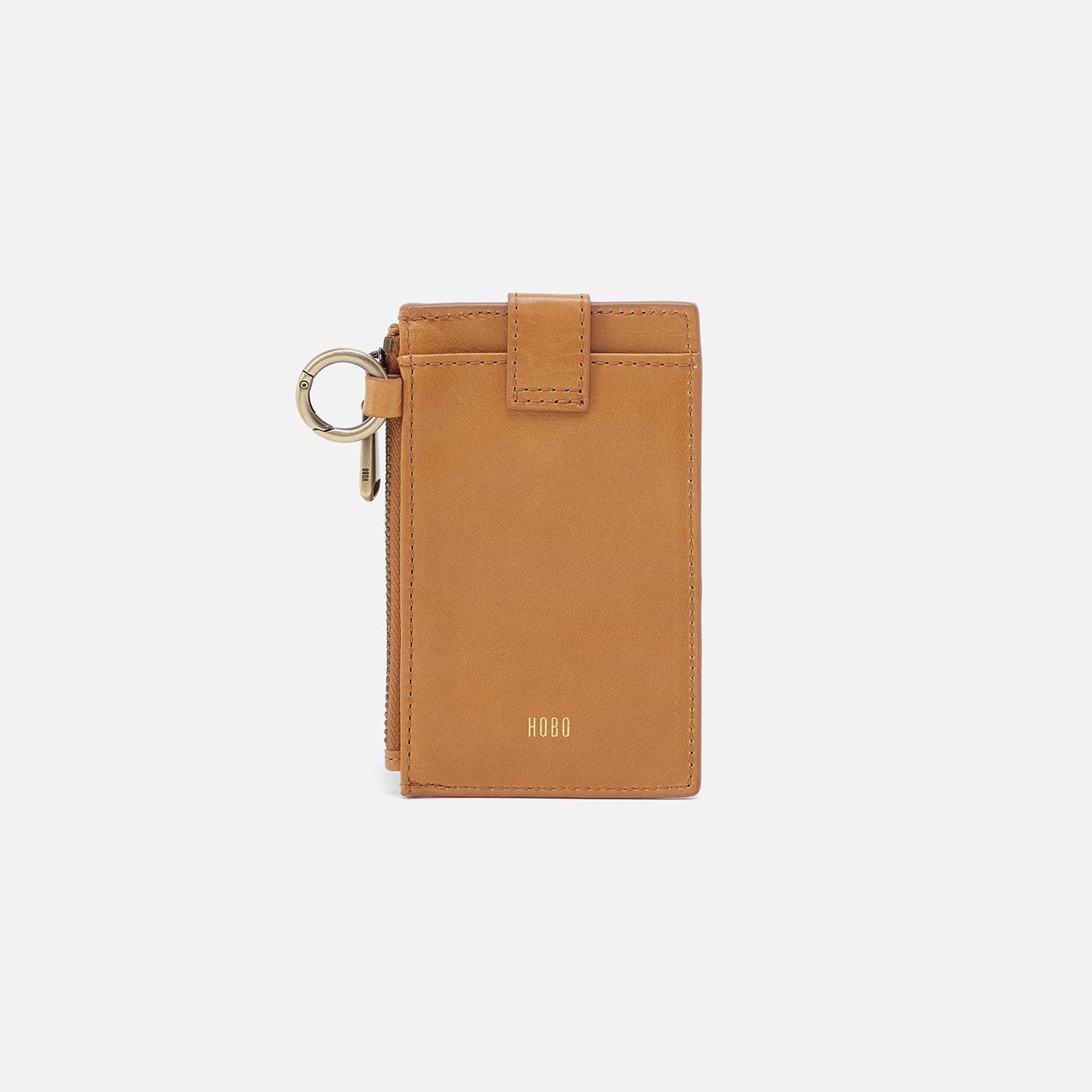 Polished Leather Ring Credit Card Wristlet Wallet - Natural Color for Women's Everyday Use, Travel & Shopping