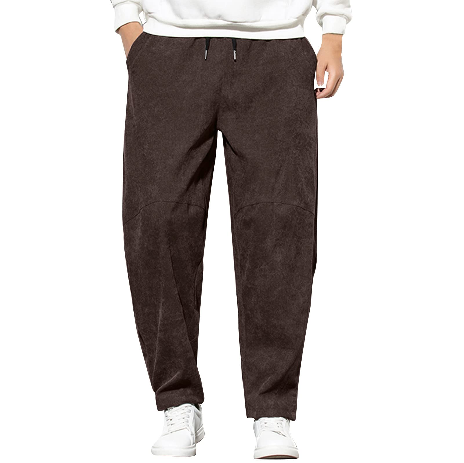 Stylish Men's Corduroy Casual Pants with Lace Detail - Comfortable & Trendy Large Size Trousers for Everyday Wear | Perfect for Office, Date Night & Weekend Outings