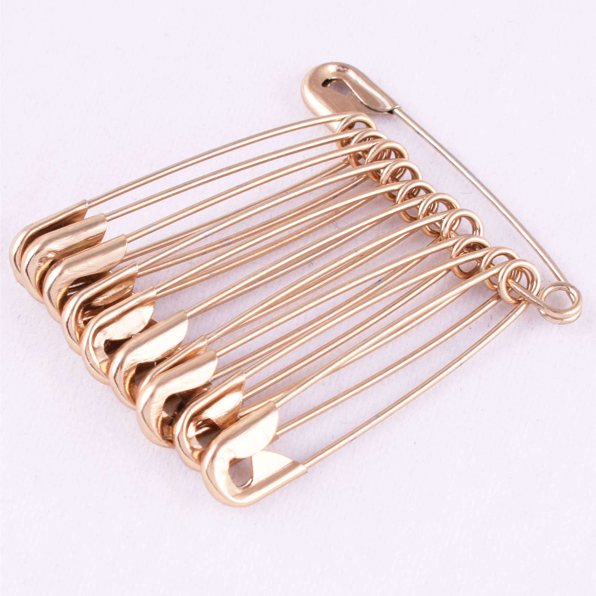 Gold Safety Pins Brooch - 2 Inch Clothing Clips for Fabric, Fashion Sewing & Jewelry Making (100PCS) - Perfect for Wedding Dresses, DIY Crafts & Home Decoration Accessories