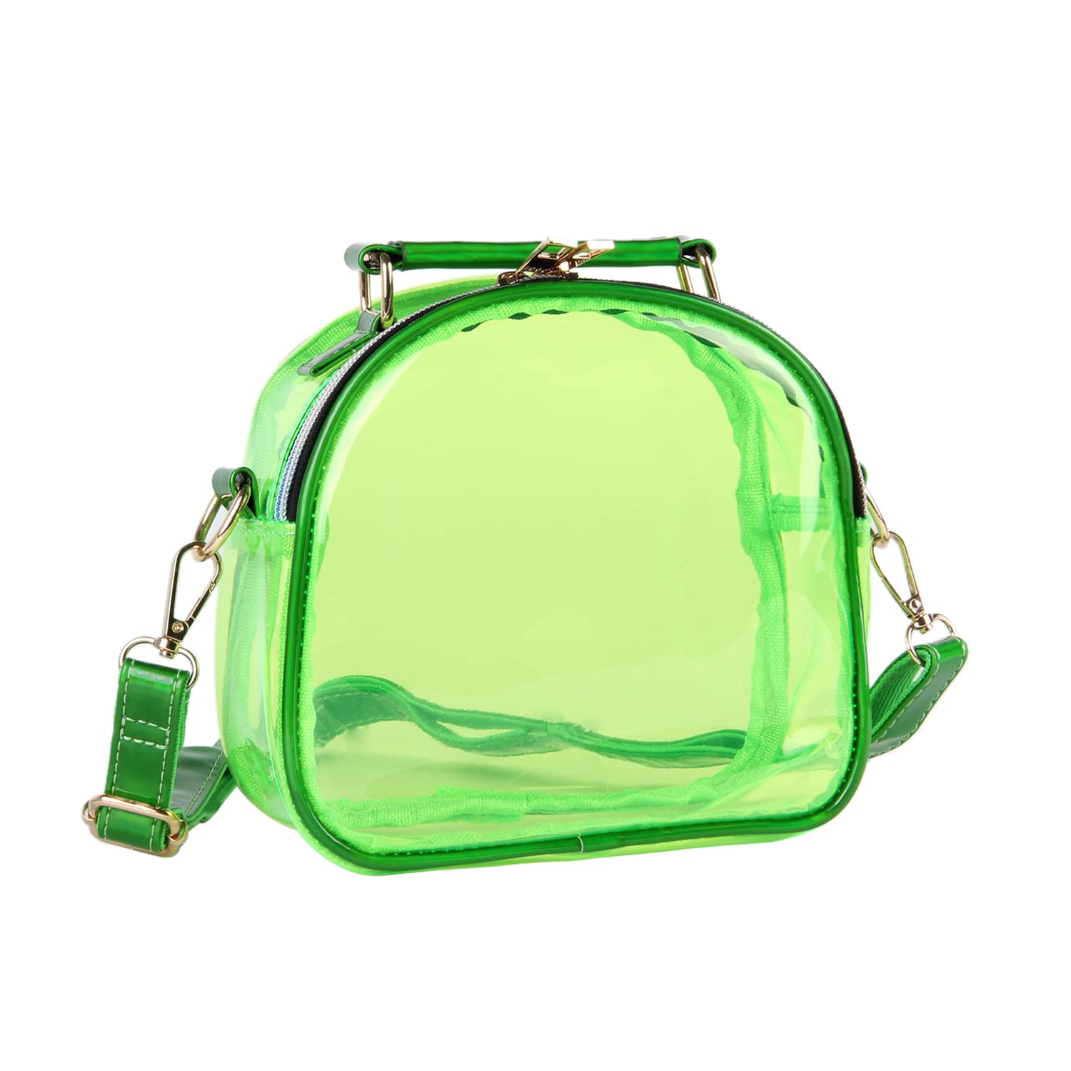 **Clear Crossbody Purse for Women - Neon Transparent Jelly Handbag, Stadium Approved See-Through Purse, Fashionable Sports Fan Accessory for Concerts, Festivals & Travel**
