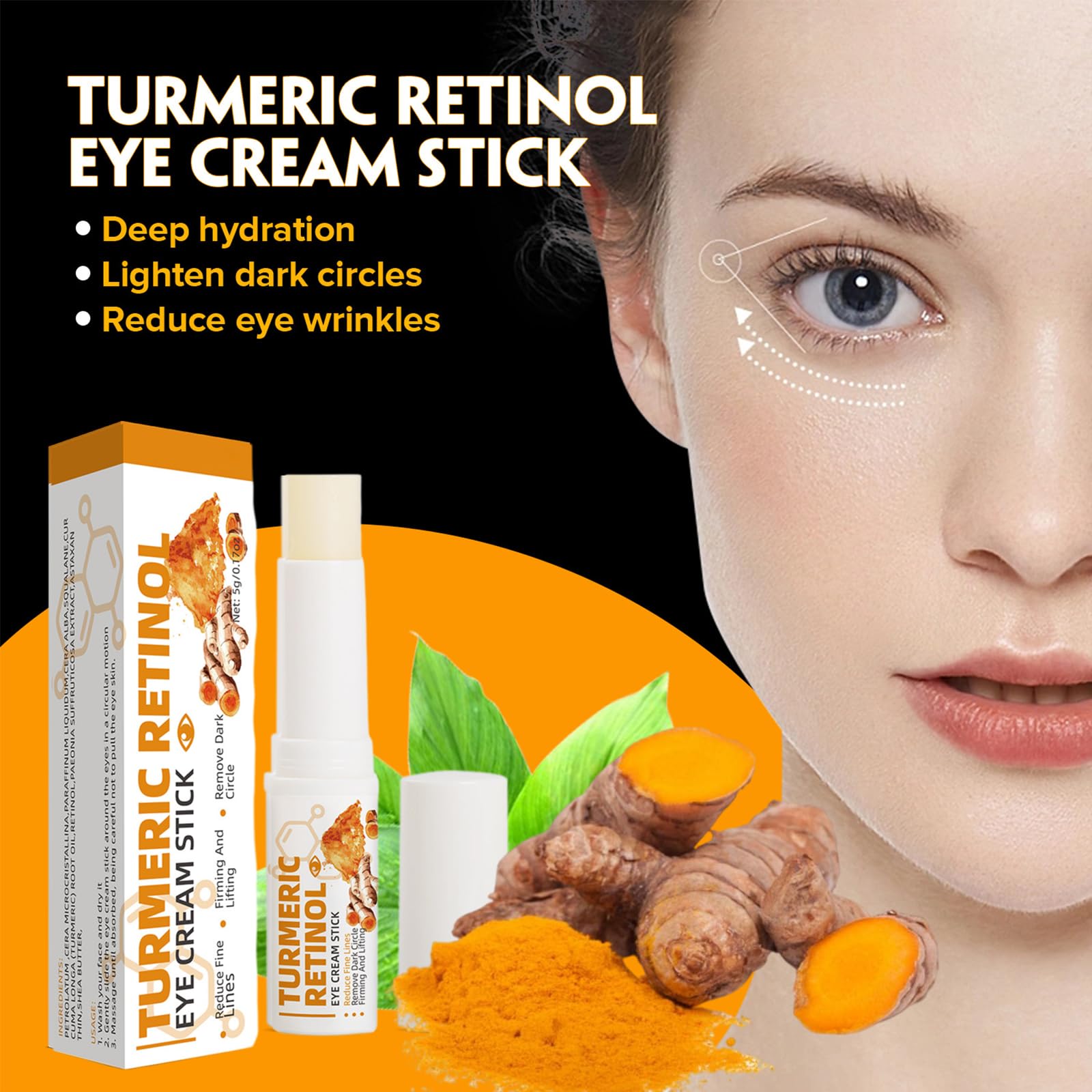Lumibalm Under Eye Brightening Stick - Dark Circle & Puffiness Treatment for Women & Men, Hydrating Eye Cream with Caffeine & Vitamin C (2 Pack) - Perfect for Morning Routine & Travel Skincare