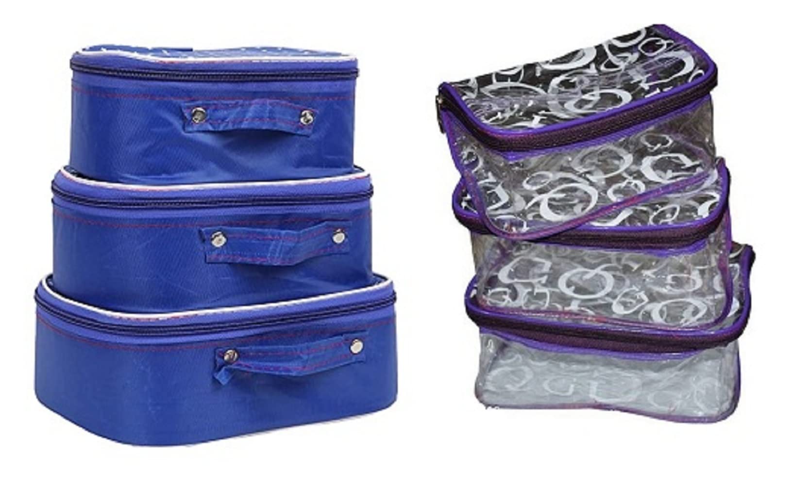 2-Piece Vanity Box Set & 3-Piece Makeup Organizer Kit - Multicolor Travel Cosmetic Pouch & Multipurpose Storage Case | Perfect for Travel, Home Organization & Beauty Essentials
