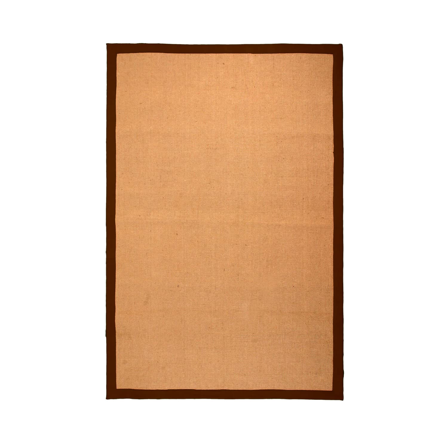 Natural Hand Woven Jute Area Rug 6x9 Feet - Chocolate Brown Eco-Friendly Floor Mat for Living Room, Bedroom & Boho Home Decor