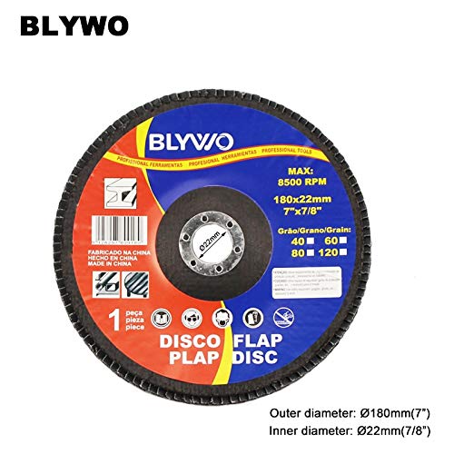 1pc 7-Inch (180mm) 40 Grit Metal Sanding Flap Disc - Angle Grinder Abrasive Wheel for Metal Polishing & Grinding - Perfect for Welding, Rust Removal & Surface Preparation