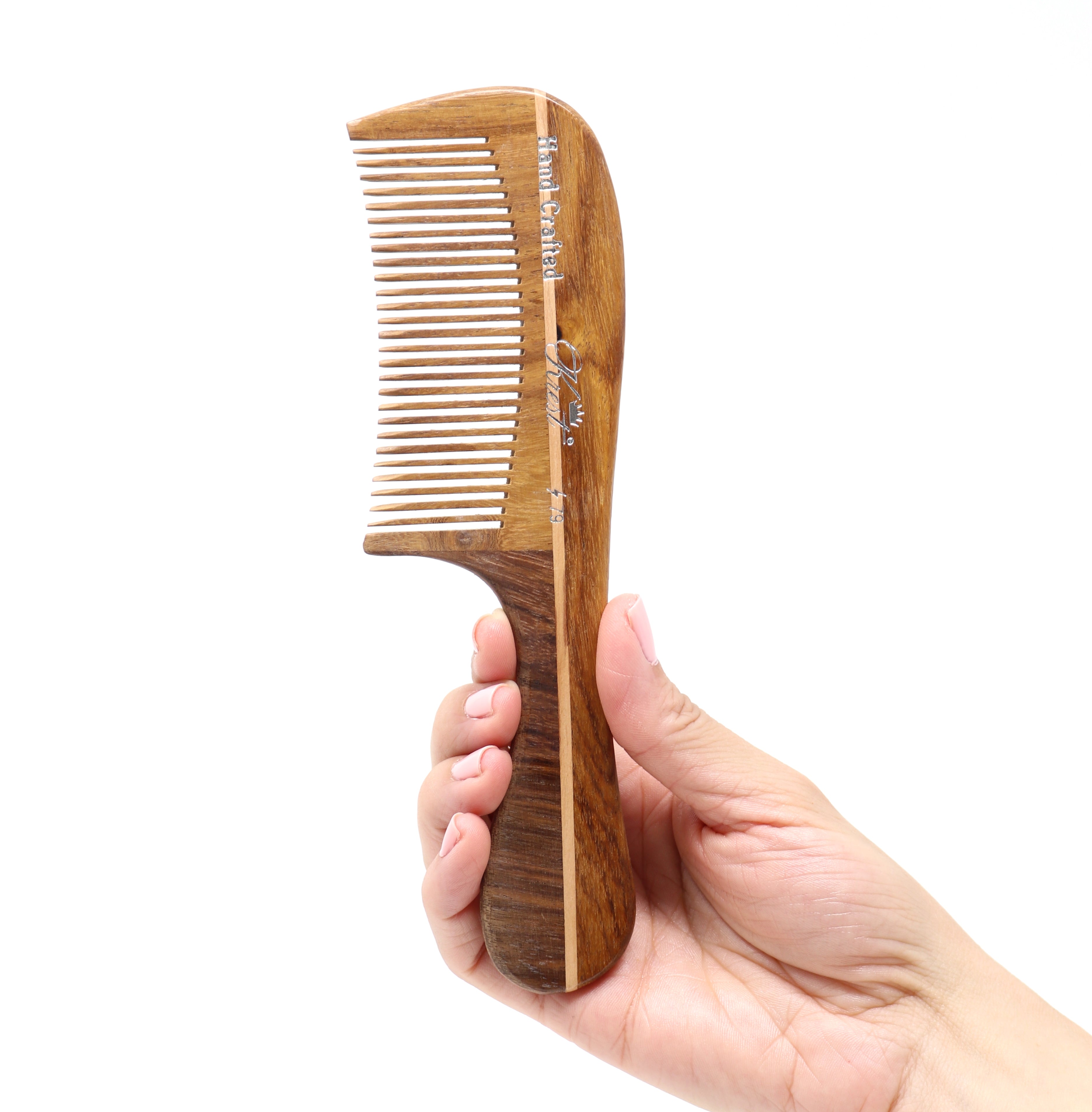 Handmade Krest Wooden Hair Comb for Men & Women - Natural Detangling & Scalp Massage - Perfect for Daily Hair Care, Travel, and Gifts