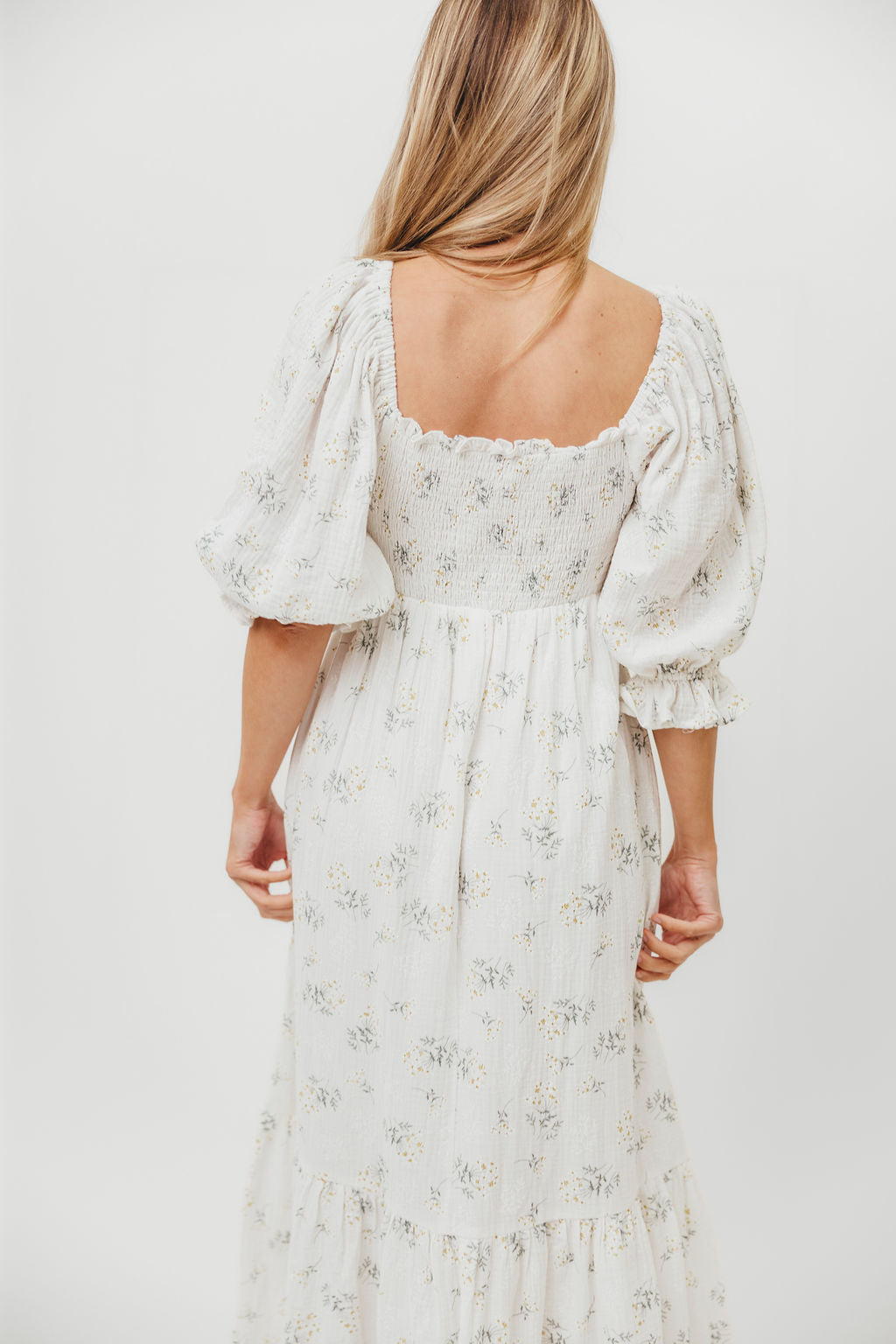 Livvy 100% Cotton Maxi Dress in Chamomile - Flowy Summer Beach Dress for Women, Boho Chic Long Dress for Vacation, Outdoor & Casual Wear