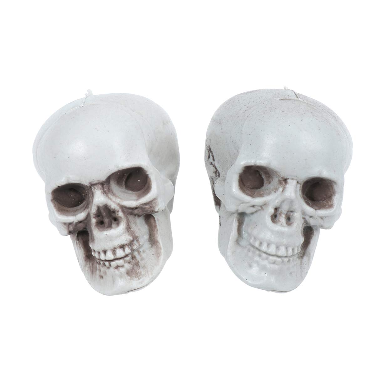 FOMIYES Mini Plastic Skull Head Decor - Realistic Halloween Skeleton Props for Haunted House, Party Room, Horror Movie Set & Gothic Home Decoration