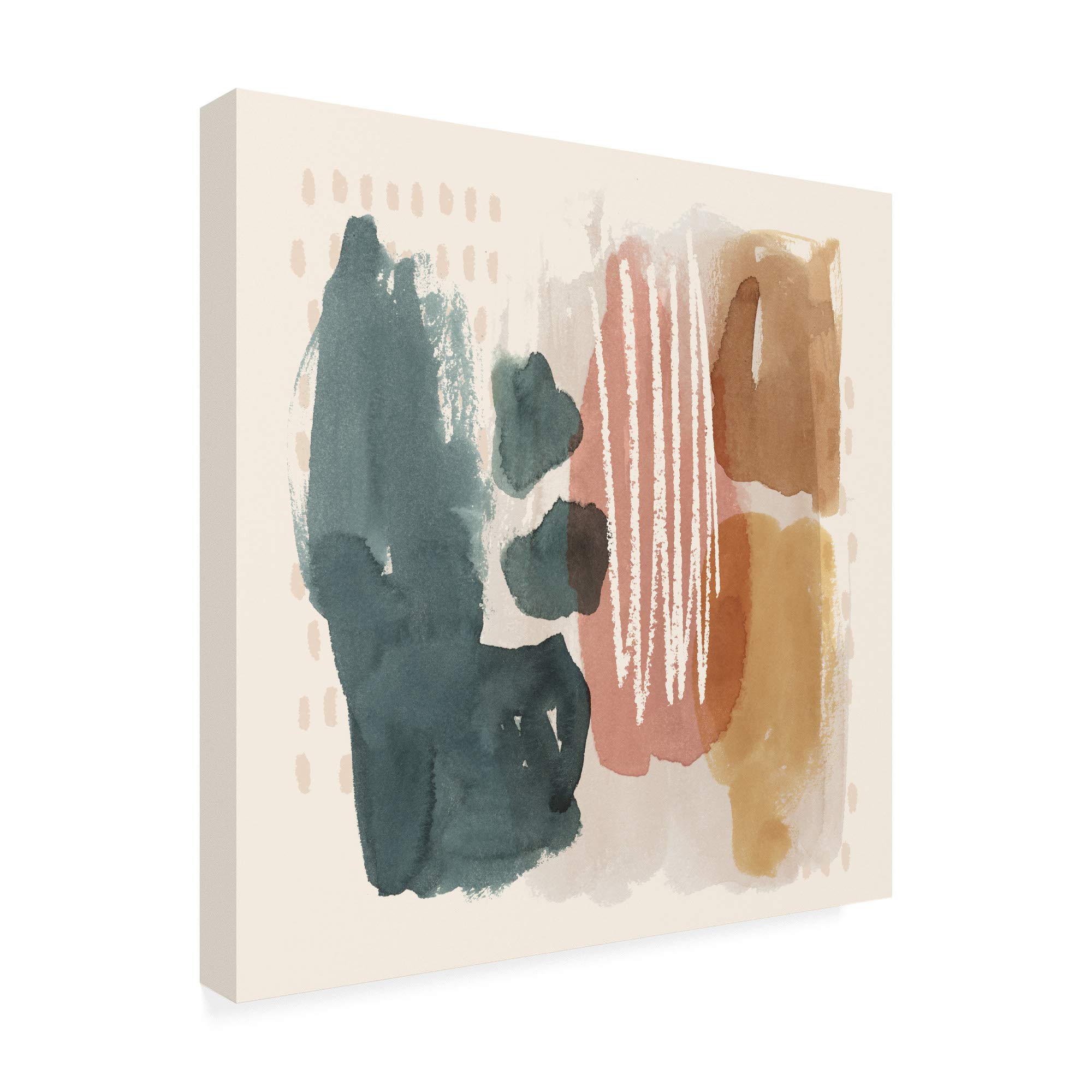 Grace Popp Ochre Echo III Abstract Wall Art - 18x18 Inch Framed Canvas Painting for Living Room, Bedroom & Office Decor