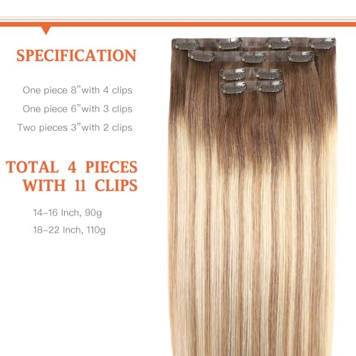 Silky Straight Clip-in Remy Human Hair Extensions for Women - 18 Inch Natural Black Hair Weft for Length & Volume - Perfect for Parties, Weddings & Daily Styling