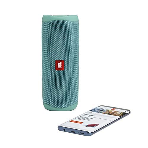 JBL FLIP 5 Waterproof Portable Bluetooth Speaker - Wireless Outdoor Speaker with 12 Hours Playtime, IPX7 Waterproof, JBL Bass Radiator - Teal (Renewed) - Perfect for Beach, Pool, Camping & Travel