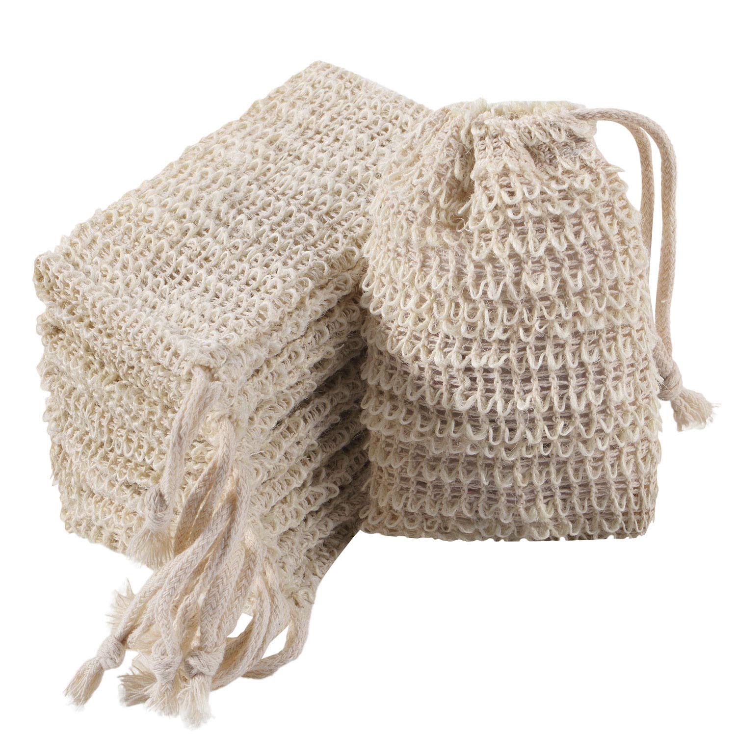 Trounistro 24 Pack Exfoliating Soap Saver Bags - Natural Ramie Mesh Soap Pouch with Drawstring for Bath & Shower | Handmade Soap Storage & Gentle Skin Exfoliation