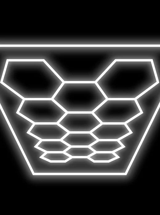 Hexagon LED Shop Light - 6 Sided Hexagonal Garage Lighting Fixture for Workshop, Basement & Warehouse - Energy Efficient Bright White Light (5000K) - Perfect for DIY Projects, Home Improvement & Industrial Use